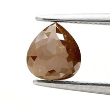 Naturel Véritable Desseré Diamant 1.36ct Grisâtre Marron Brillant Poire Rose Cut