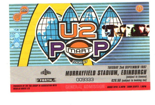 Two used concert tickets - u2,
