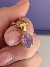 Vintage 18k Gold Amethyst Pendant: Pear-Shaped Charm