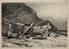 Barque LITHOGRAPHIE Croquis