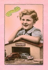 CARTE POSTALE - ENFANT / JOUET CIJ : GARAGE - RENAULT CELTAQUATRE en TÔLE