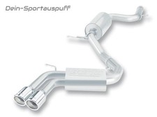 Borla Inox Système d'échappement sport depuis la Cat. VW Golf 5 Gti 2x81mm Rond