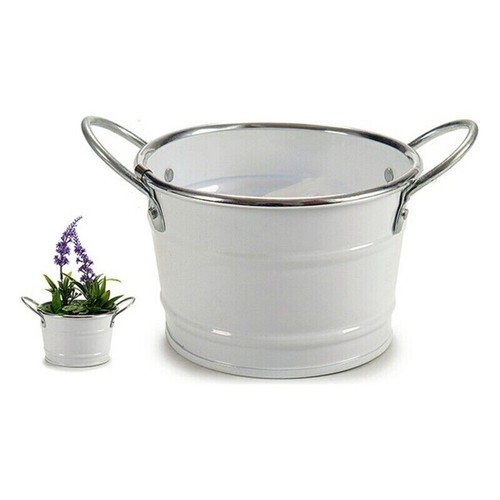 Cache pot argenté blanc - cache-pot,
