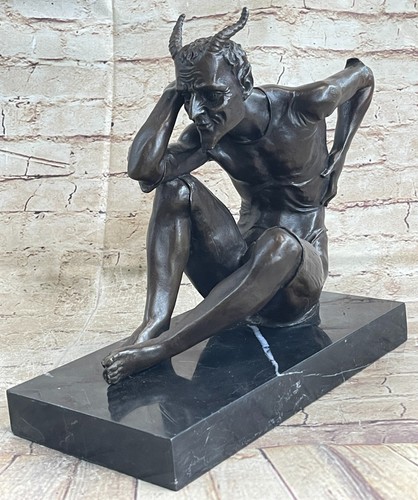 Faune lustful bronze érotique - faune,