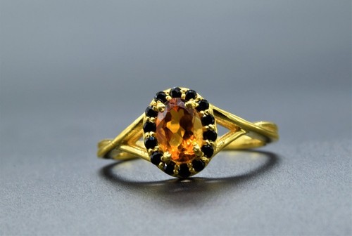 Citrine jaune noir spinelle - jaune, &