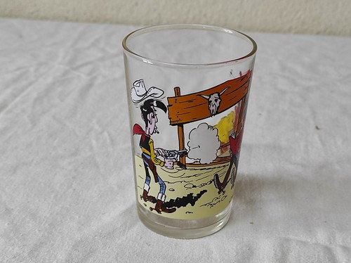 Ancien verre moutarde lucky - verre,