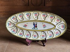 Grand Plat à huitres ovale Henriot Quimper 55 Cm Ceramique Faience 