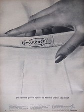 PUBLICITÉ DE PRESSE 1966 EMINENCE LES SLIPS POUR HOMMES - ADVERTISING