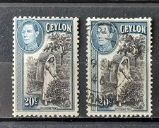 CEYLAN 1937-49 lot 2 timbres