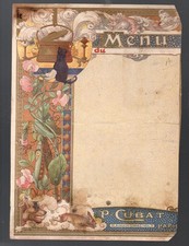 Paris :  menu restaurant CUBAT du 25 octore 1895 (texte au verso)   (M6861 / A )