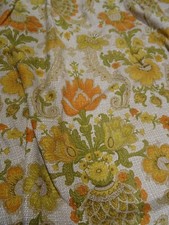 2 beaux  rideaux  doublés   art/déco toile métis  tissage  ancien floral