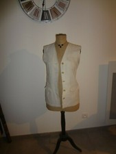 42 HAUT TUNIQUE VESTE SAHARIENNE CEINTURE GILET TOP HAUT SANS MANCHE TRES ++