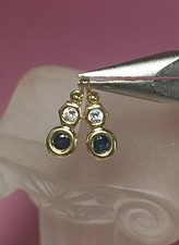 Dormeuse Or 18 Carats Saphirs Zirconium