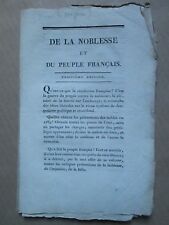 FREMIET : DE LA NOBLESSE ET DU PEUPLE FRANCAIS. Dijon, 1815.