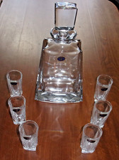 SERVICE CARAFE ET SIX VERRES CRISTAL DE BOHEME - BOHEMIA CZE - AVEC COFFRET
