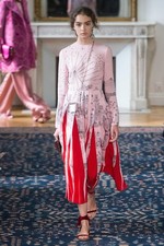 Valentino Garavani RARE Silk Pleated Pink Red Mid length Midi Dress Skirt 38 2 S