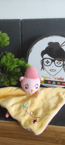 Doudou chat souris jaune - , rose