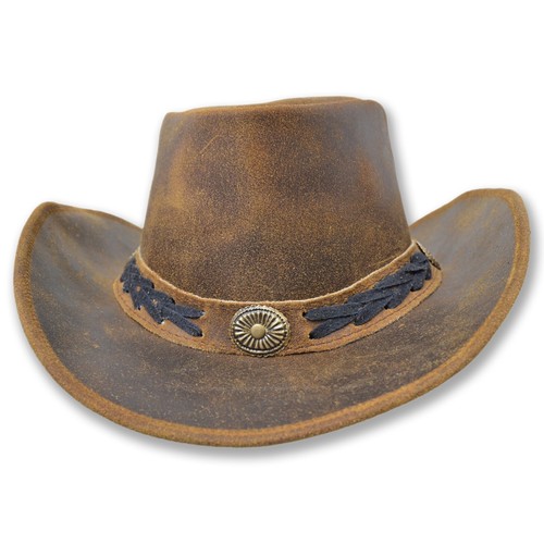 Chapeau cuir cowboy - en,