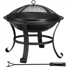 Brasero Exterieur Brasero Fer Laminé à Froid Foyer Chauffant pour Terrasse Noir