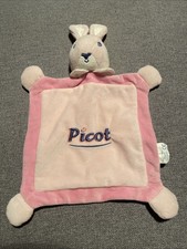 Doudou Plat PICOT Lapin Rose