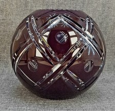 Magnifique  Ancien Gros Grand  Vase Boule Verrerie Tchèque Cristal Bohème Top+++