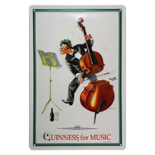 Plaque métal publicitaire 20x30cm bombée en relief  : Guinness for music.