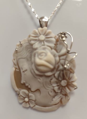 Pendentif camée argent 925 - camée,