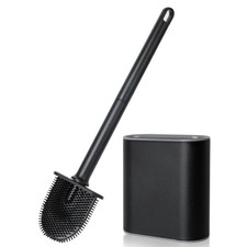Brosse WC, Brosse Toilettes WC en Silicone pour Profondeur avec Manche en Pla...