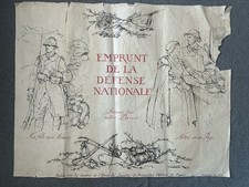 AFFICHE EMPRUNT DÉFENSE NATIONALE POILU SOLDAT FRANCAIS PIOUPIOU 1914 WWI WW1
