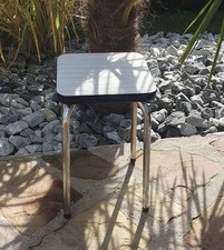 Tabouret blanc en formica vintage années 60/70