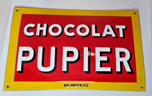Plaque émaillée chocolat - plaque,