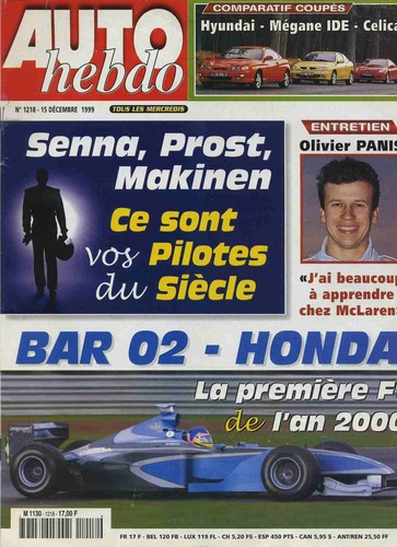 Auto hebdo 1218 - n°1218, 15/12/1999