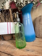 Ancien siphon Vert Clair  en verre Brasserie D’ezanville eau de seltz Bistrot