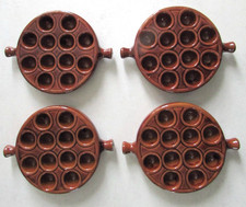 Ensemble 4 poêlons caquelons cuisson 12 trous escargots La Bourguignonne France