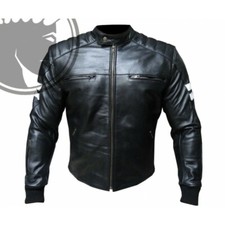 BLOUSON MOTO CUIR HOMME BIKER RETRO HAUTE QUALITE taille L