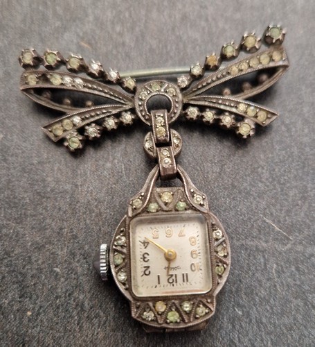 Montre art déco broche argent - montre,