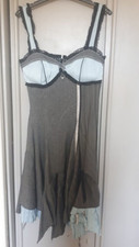 Robe évasée effet bustier TRICOT CHIC 42F 46I D40 USA30 dress abito kleid gris