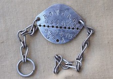 Plaque d'identité militaire française classe 1953 période guerre d'Indochine