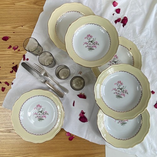 Assiettes creuses faïence - 6,
