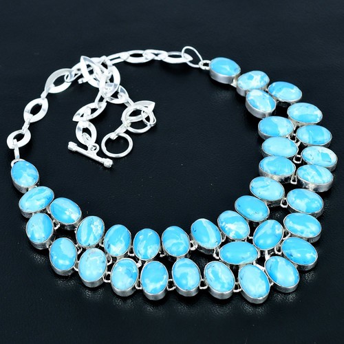 Collier bijou ovale larimar - collier,