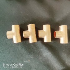 Lot de 4 Raccords en T Égal en Cuivre – 14 mm – Plomberie /Chauffage /Sanitaire