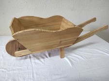 Ancienne petite Brouette en bois Vintage Support plantes, pot de fleurs