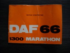 NOTICE D'ENTRETIEN DAF 66 1300 MARATHON / 1973