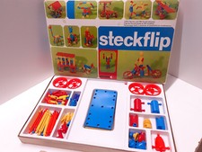 Jouet ancien steckflip construction made in Germany figurines animaux velo boite