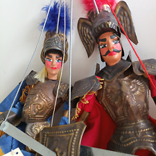 Couple de marionnettes siciliennes Orlando et Angelica vintage