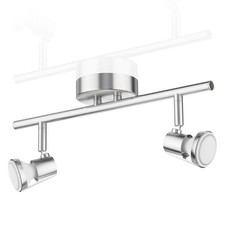 Plafonnier LEONIS à deux flammes avec ampoules LED GU10 de 450lm chacune, blanc