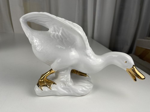 Statuette porcelaine canard - statuette, en
