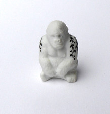 cyb- Fève mate singe gorille blanc feuillage -MT