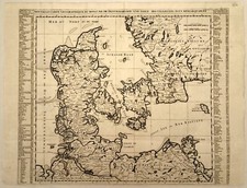 Carte ancienne DANEMARK  Atlas Gueudeville Châtelain XVIII ème siècle