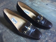 CELINE ANCIENNES CHAUSSURES ESCARPINS EN CUIR VINTAGE
